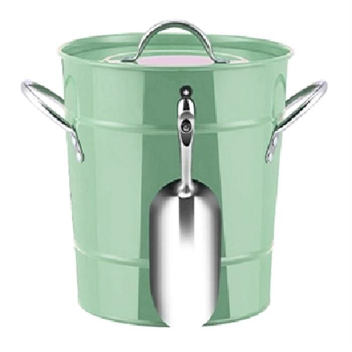Bac à glaçons avec couvercle, acier inoxydable, 15,5 cm x 15,2 cm, seau à glace