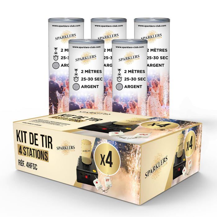 Pack Pro 8 Déclencheurs + 10 Jets De Scène Or (3m/60s) + Télécommande - Artifice Intérieur étincelant Froid