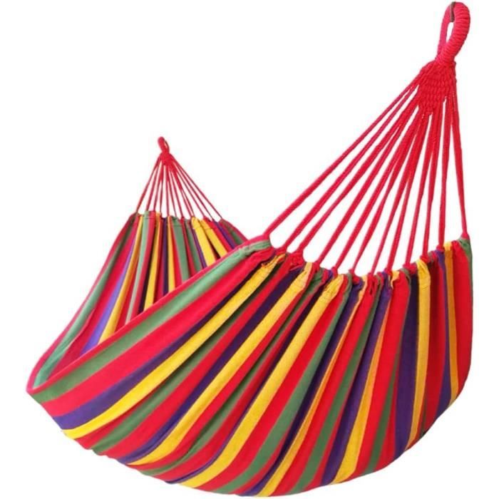 Hamac - Coton - 220x150CM - Léger et portable - Idéal pour jardin et