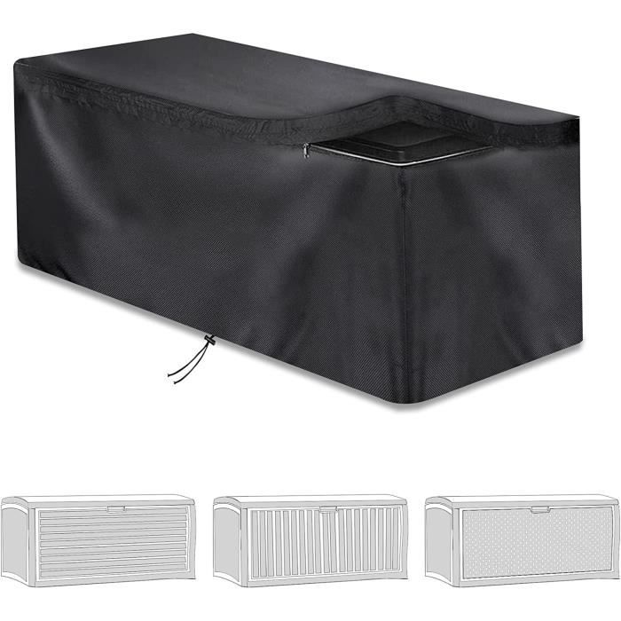 Coffre de jardin en résine tressée - Cassapanca Nuances de Gris - 790L