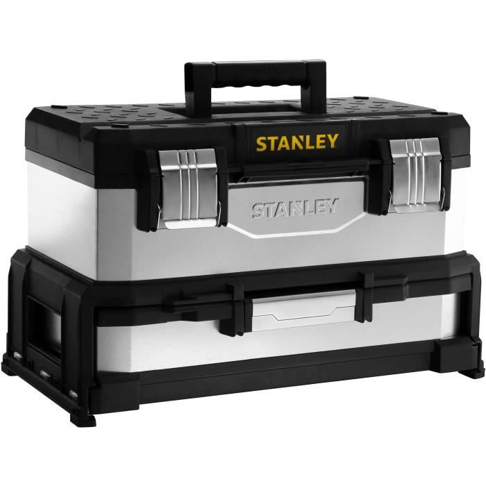 Boîte à outils bimatière galvanisée avec tiroir STANLEY - 1-95-830 - 51 cm