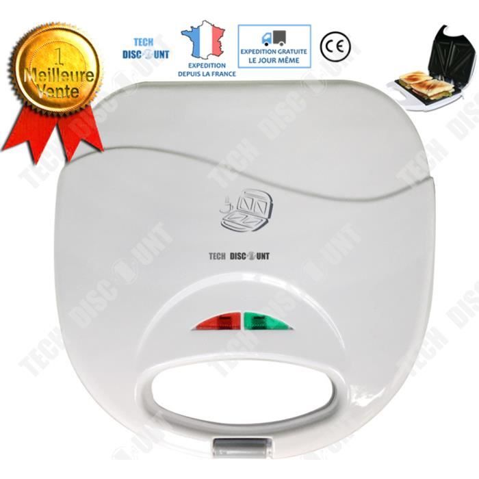 TD® Appareil à croques monsieur machine de cuisine panini sandwich 3 en 1 pro puissant xxl xl grill pain multifonction famille