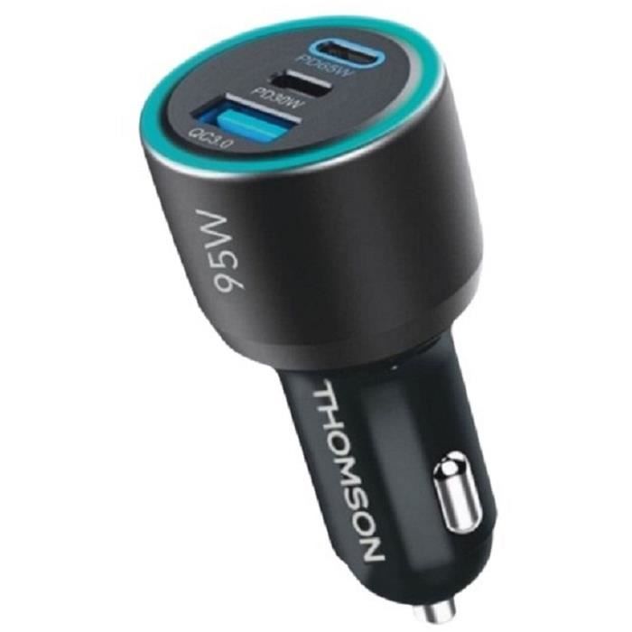 Chargeur voiture THOMSON Technologie GaN nouvelle génération totale 2 USB C PD + pd - vue 7