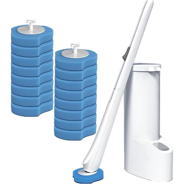 Kit Nettoyage Toilettes Jetable - 1 Baguette + 48 Recharges - Nettoyage Profond Sans Éclaboussures