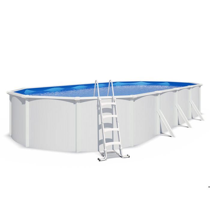 Piscine hors sol acier ovale 915 x 455 x 132 m blanche SAPHIR