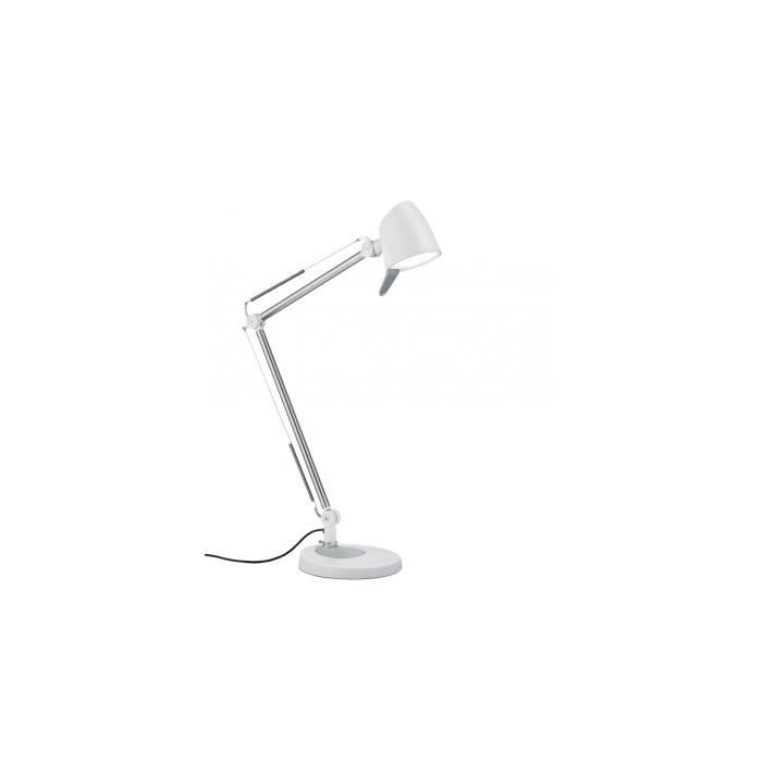 lampe de bureau architecte multisupport led rado - trio blanc
