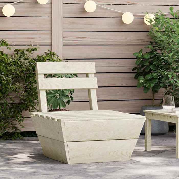 vidaXL Canapé Central Sectionnel Bois d'Épicéa Imprégné - vue 2