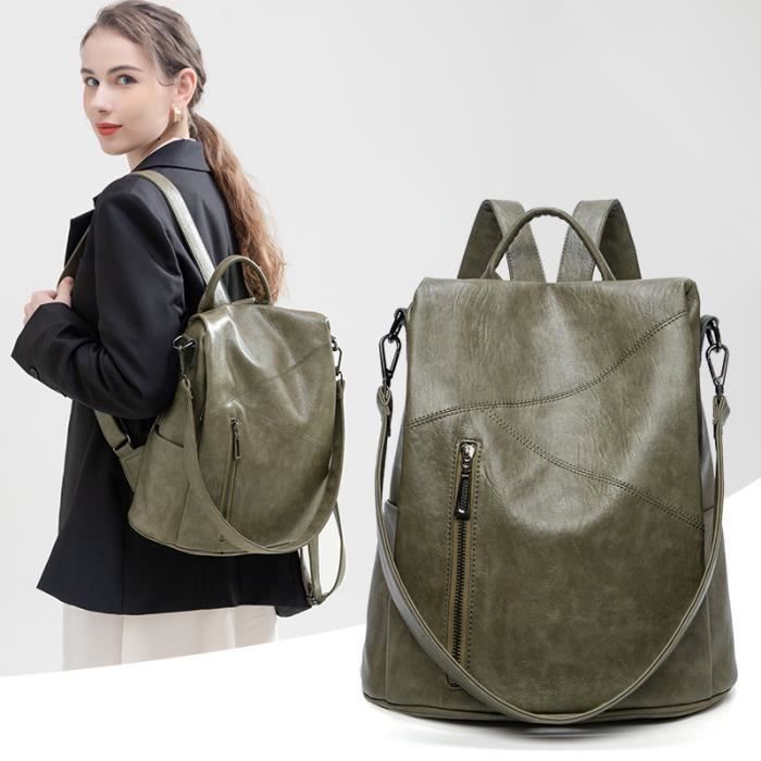 Sac à Dos élégant Femme En Cuir PU Marron - Grand Format Voyage - Neuf Avec étiquettes