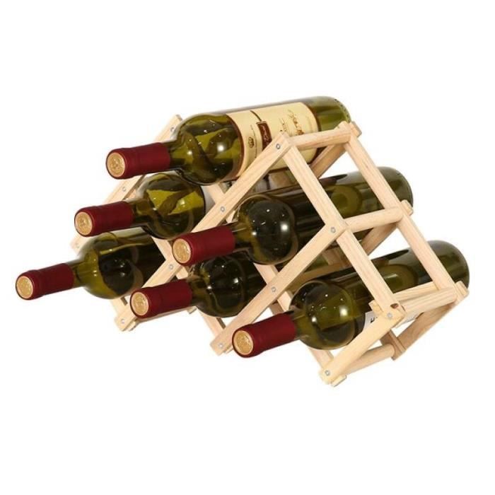 Porte-Vin Triple - Caisse à Vin En Aluminium Léger (3 Bouteilles, Motif Vigne)