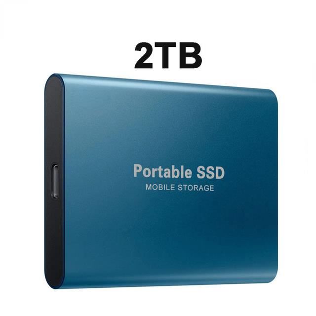 Disque dur externe,Blue 2TB--Mini disque dur externe SSD, usb 3.1, 2 to,  haute capacité, Interface type c, Portable, vitesse élevée, - Cdiscount  Informatique