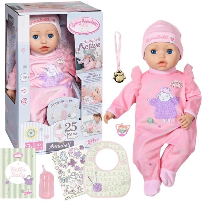 Poupée Interactive - ZAPF CREATION - Baby Annabell - 43 cm - Yoga pour bébé - 5 accessoires inclus
