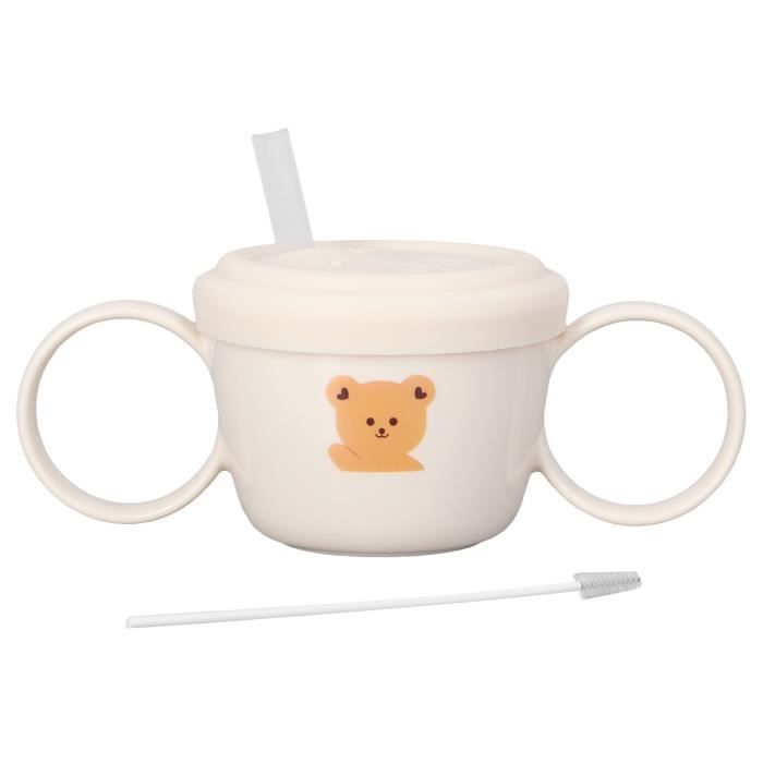 Gobelet Enfant Nohlerlife Tasse D'apprentissage Pour Bébé, Biberon U00e0 Paille Enfant Anti- Débordement, Gobelet U00e0 Jet Souple U00e9tanche 240ml/8oz, Avec 3 Types De Becs En Silicone, Sans BPA (Orange Gourde Bebe