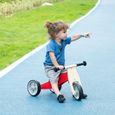 Vélo d'équilibre en Bois 2 en 1 sans pédale pour Enfants + 18 Mois Tricycle avec siège réglable 22-26 cm [307]-1