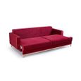 Canapé lit Convertible Salon Relax 3 Places Noveau scandinave Design LOFT (Rouge)-1