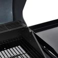 Barbecue à charbon + Plancha à gaz Bi Energy Gun Metal Brasero Favex 110 cm Noir-1