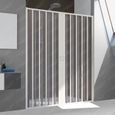 Porte de douche pliante en PVC 160CM H185 avec ouverture centrale - FORTE - Flex - Blanc - Réversible - En niche-1