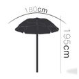 Parasol de plage pliable en noix de coco + Sac, parasol d'extérieur avec protection UV - Diamètre 180 x Hauteur 195 cm-1