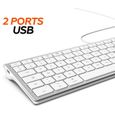 MOBILITY LAB ML304304 – Clavier Design Touch Filaire avec 2 USB pour Mac – AZERTY – Blanc et argenté-1