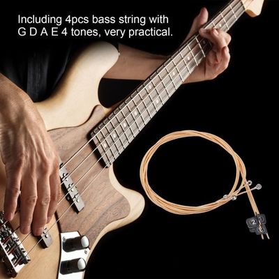 HURRISE Corde de basse 4Pcs Bass String Metal G D A E 4 Notes Instrument  Kit d'accessoires pour remplacement