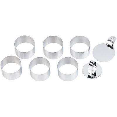 PROFESSIONAL Emporte pièces ronds , acier inoxydable 18/0, 10 x 4.5 cm, argent, 6 pièces