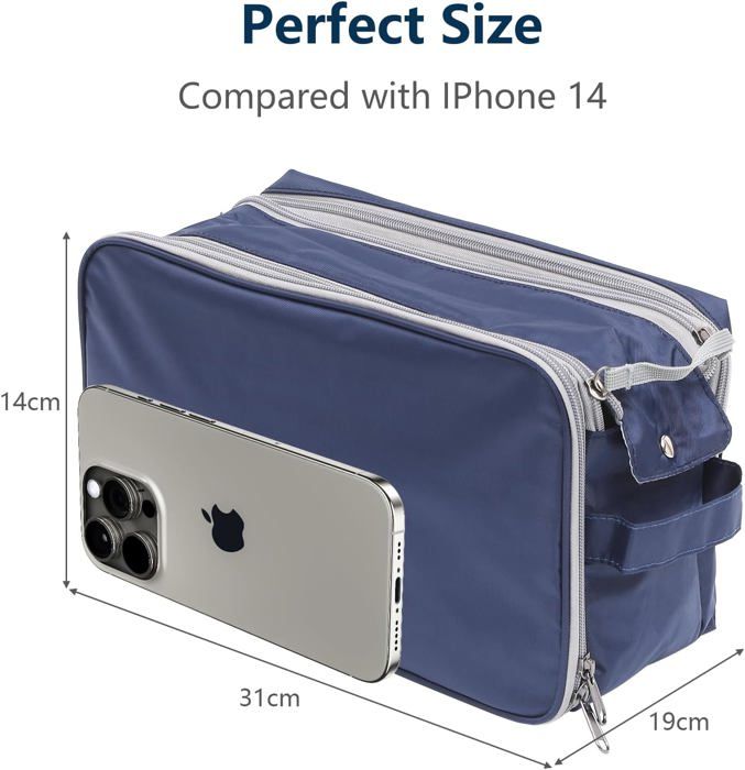 Shipenophy Grande capacité de rangement de sac de toilette imperméable en tissu Oxford pour