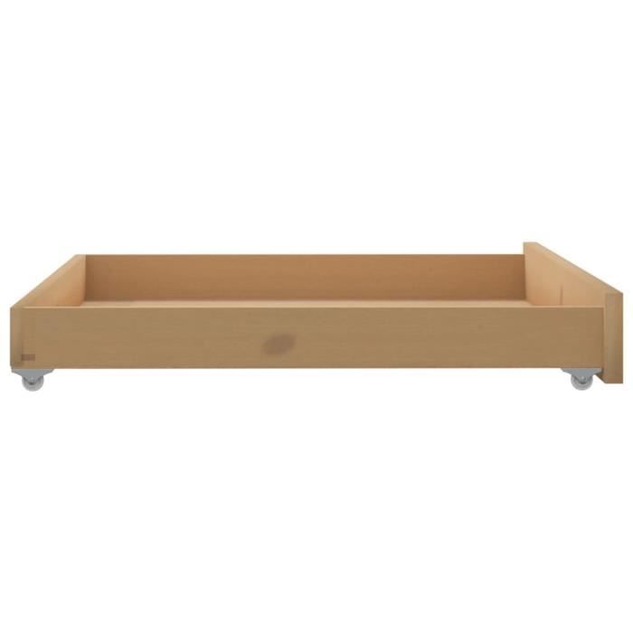 Lit coulissant 2x(90x200) cm Marron miel Bois de pin massif - Omabeta