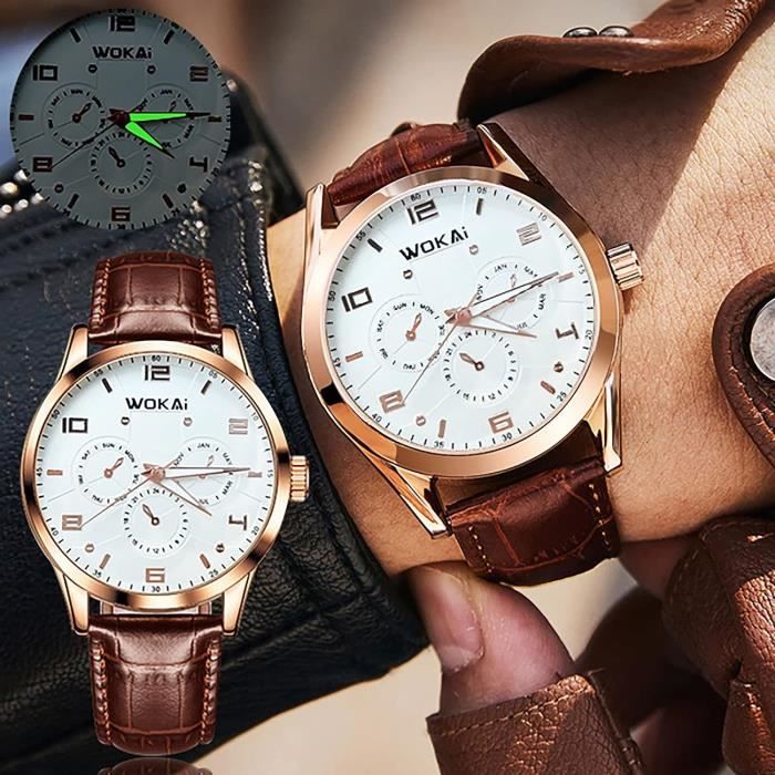 Montre Homme Femmes Soldes Analogique Quartz Simple Rond Business