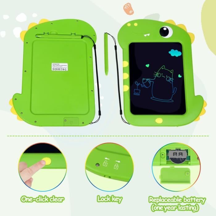 Tablette D'Écriture LCD 8.5" Dinosaure - Ardoise Magique Enfant Cadeau