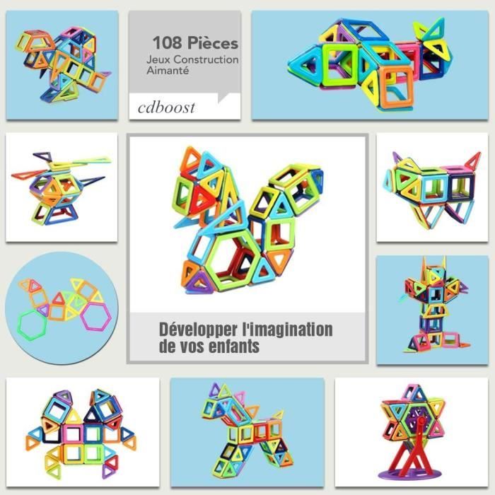 Bloc de Construction Magnétique  Mini Jeux Construction Aimanté 95 Pièces  Jouet et Cadeau Educatif et Instructif pour Enfant H0762 - Cdiscount  Beaux-Arts et Loisirs créatifs