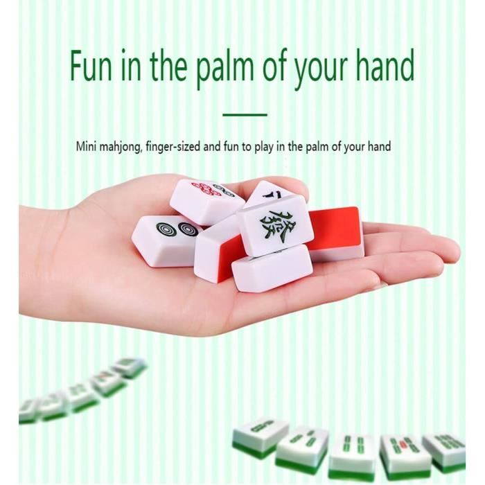 Juego de mahjong chino con 144 piezas de mini azulejos Mahjong portátil