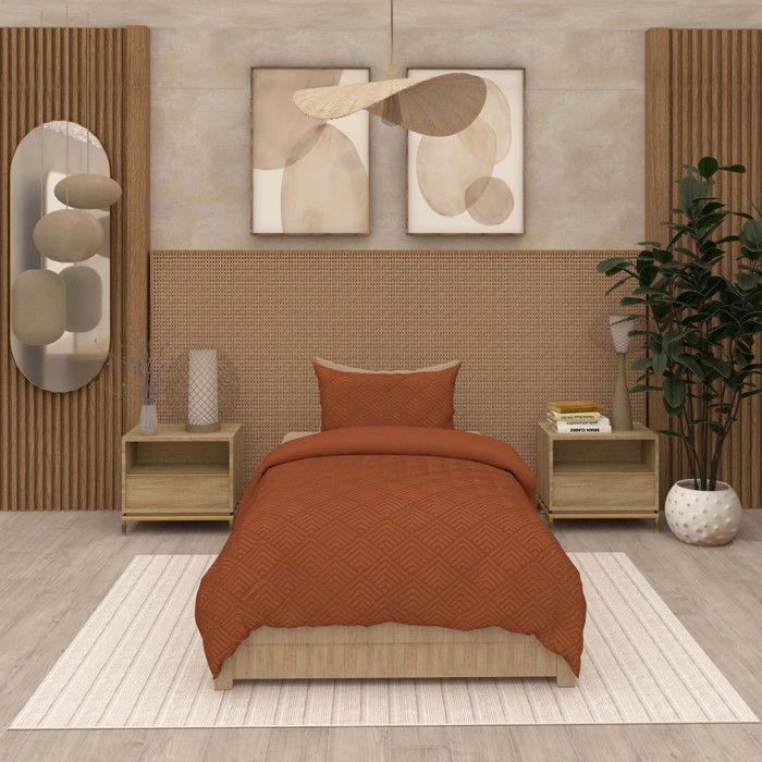 Housse de couette en gaze de coton 'Idylle' kaki 260x240cm - L'Incroyable