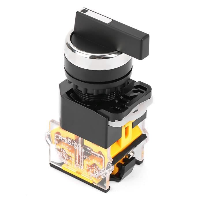Sélecteur Rotatif 22mm 2 Positions NC + NO Autobloquant - LA38-11X2 Pour Démarreur Et Circuits Électriques