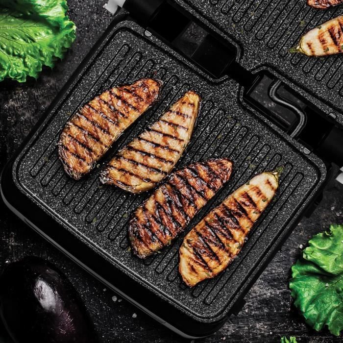 Grill Électrique ZEEGMA 2100W 2en1 Grille-Pain - Plaques Amovibles Antiadhésives