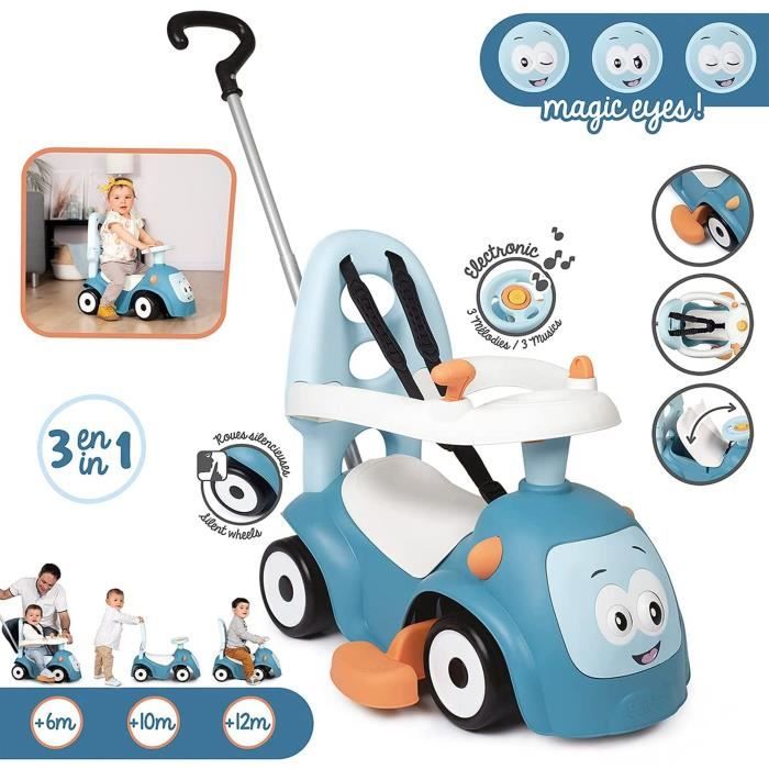 Tricycle évolutif SMOBY Baby Balade 2 - Bleu pour garçon - A partir de 10  mois - Cdiscount Sport