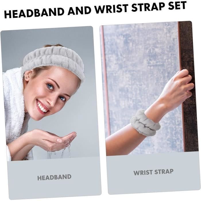 2 pièces bracelets de lavage du visage serviettes de poignet bandeaux 