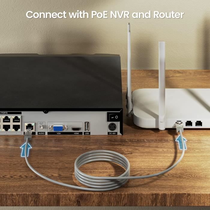 Cat-5E Câble Réseau Ethernet 60Ft 18 Mètres, Rj45 Internet Câble ...
