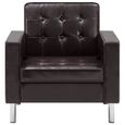 Fauteuil chaise siège lounge design club sofa salon revêtement simili-cuir marron 1102163/3-2