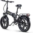 FICYACTO Vélo électrique Pliable classique -20'' R7 Ebike-avec moteur 800W -48V16Ah batterie -Shimano 8 vitesses -Amovible 45KM/H-2