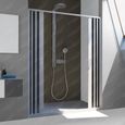 Porte de douche pliante en PVC 160CM H185 avec ouverture centrale - FORTE - Flex - Blanc - Réversible - En niche-2