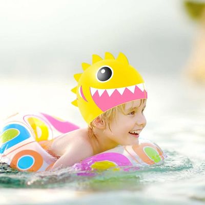 Lot De 2 Bonnets De Bain Pour Enfants - Motifs Requins Ou Dessins Animés - Polyester élastique - Piscine