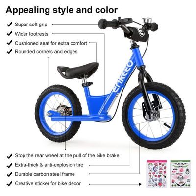 Velo d enfant ENKEEO Velo d equilibre Entrainement Porteur Mini 14 draisienne avec siege reglable et guidon rembourre Cadeau d An Cdiscount Jeux Jouets