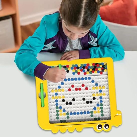 Tableau Magnétique KQDRAVINE – 21,5 X 17,5 Cm, Stylo Magnétique, Rouge – éducatif, Motricité, Dès 3 Ans – Sans Encre