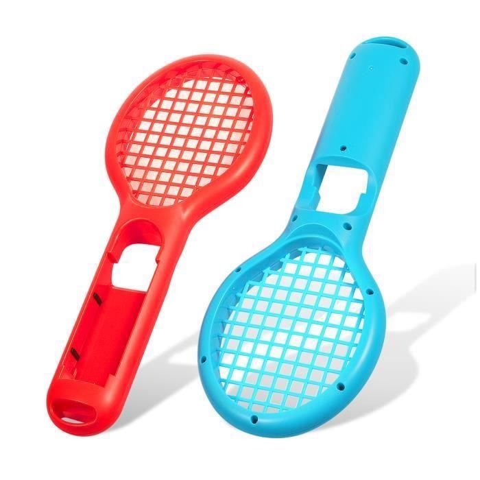 Raquettes De Tennis Pour Nintendo Switch - 1 Paire Pour Contrôleurs Joy-Con - Compatible Avec Le Jeu Tennis ACE - Rouge Et Bleu