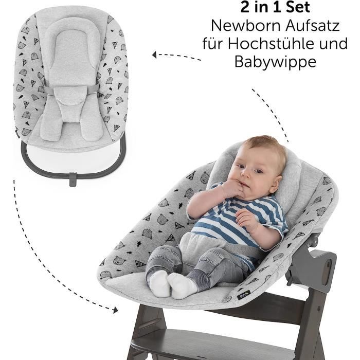 Chaise Haute Bébé Alpha Plus Newborn Premium - Évolutive avec Transat  Inclinable et Plat, Coussin d'Assise et Réducteur - Gr[268] - Cdiscount  Puériculture & Eveil bébé