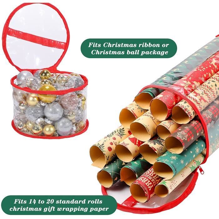 Nomiou Sac de rangement pour papier cadeau (33 x 14 x 6 pouces) avec tissu  Oxford pour rouleaux de papier cadeau d'anniversaire de Noël… : :  Autres