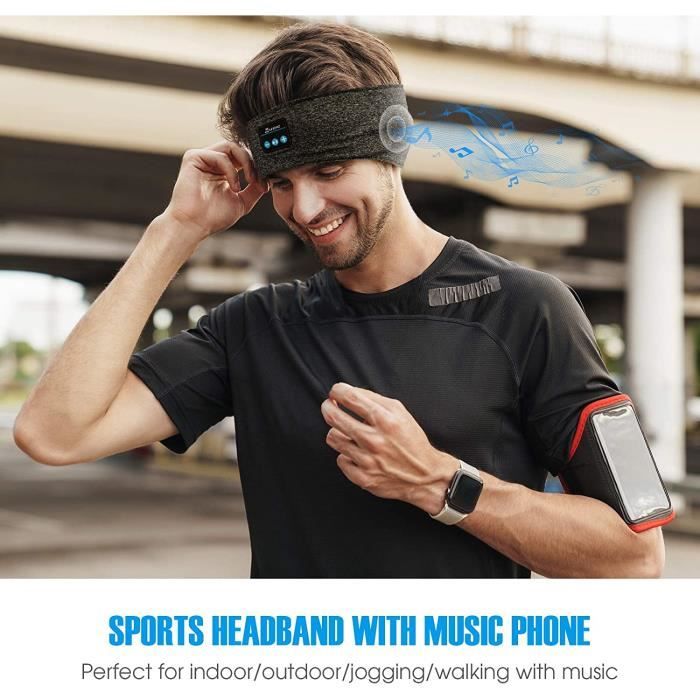 Bandeau Bluetooth de Sommeil d Écouteur, Bandeau Bluetooth 5.0 sans Fil de  Musique HiFi Casque de Sport Élastique avec Écouteu[755]