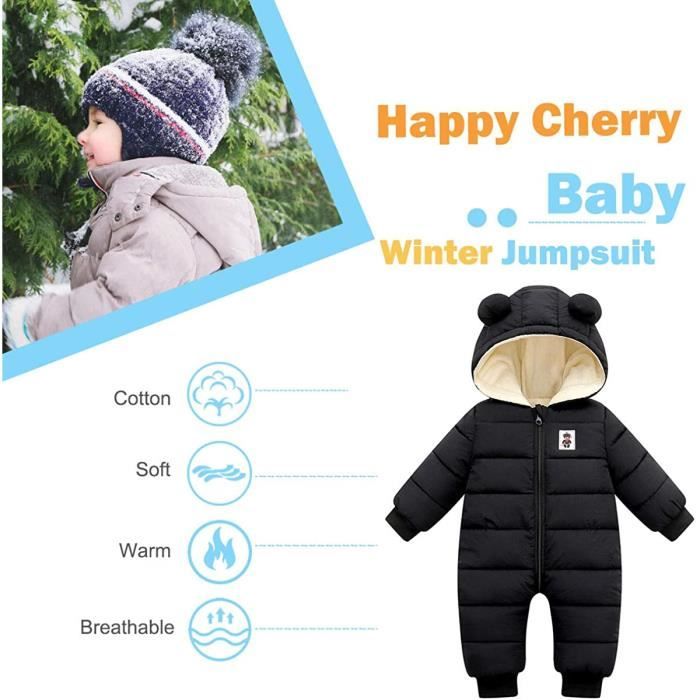 Vine Combinaison de Neige d'Hiver pour Bébé Rompers, Garçon et Fille  Combinaison une Pièce avec Capuche, Ensemble de Vêtements d'Extérieur pour  les Tout-Petits, Blanc 0-3 Mois : : Mode