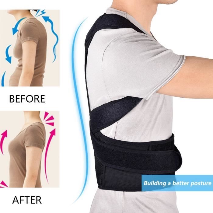 Couleur Bleu taille L Correcteur de posture dos clavicules pour femmes et hommes redressement et soutien p Cdiscount Sport
