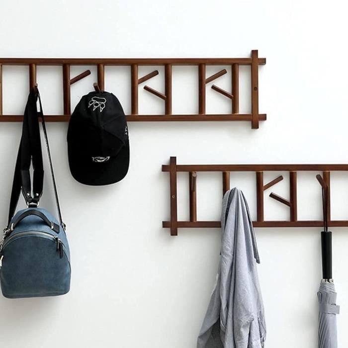Porte Manteau Murale Avec Etagere DAMDAM GO - Porte-manteau Mural En Bois De Bambou Avec Crochets Etagere Bois Porte Manteau Murale Avec Etagere DAMDAM GO - Porte-manteau Mural En Bois De Bambou Avec Crochets Etagere Bois