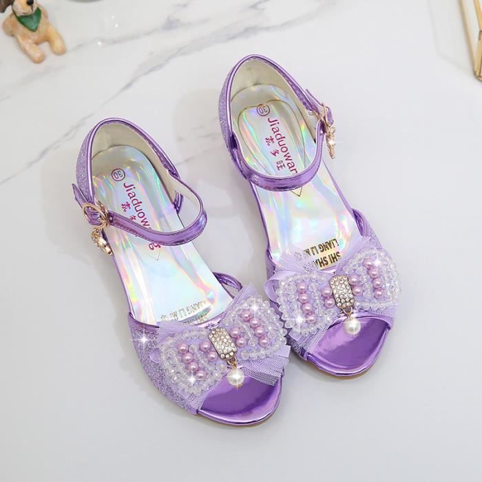 Ballerines Pour Filles Avec Talon Bloc - Idéales Pour Fête, Déguisement Princesse Ou Cérémonie - Pointures 3 à 12 Ans